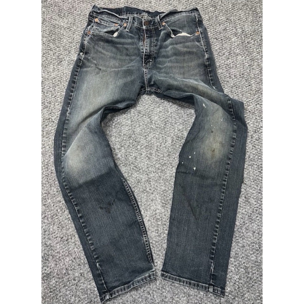 Y2K Levi's Men's Blue Medium Wash Straight Denim Jeans Regular Fit Cotton 33x30